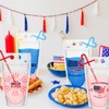 48 Sets 4th of July Drink Pouches with Straws Patriotic