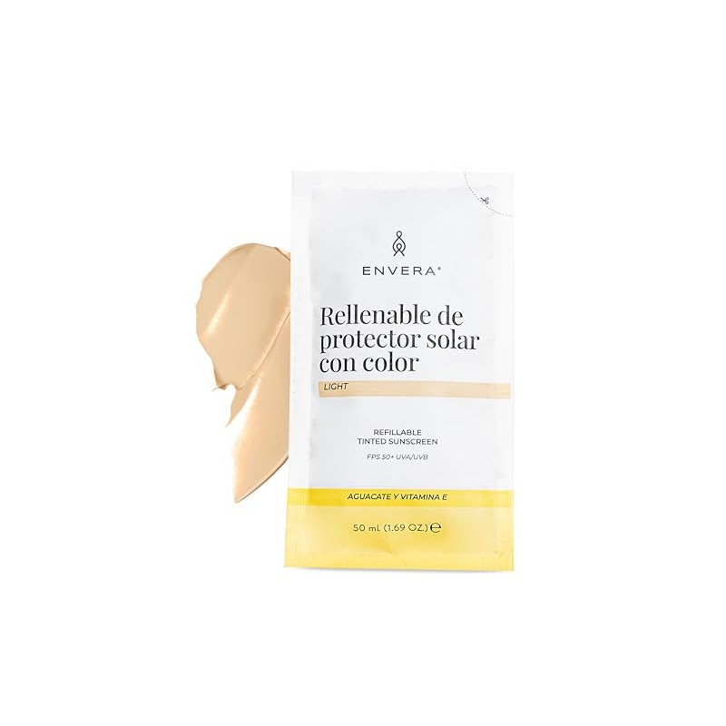 ENVERA Protector Solar Facial Rellenable con Color FPS50+ Tono Light