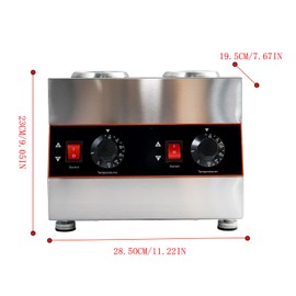 Commercial Electric Sauce Warmer Electric Cheese Sauce Warmer Hot Fudge Warmer Dispenser Cheese Dispenser Warmer with 2 Pump (2 Pump Head)