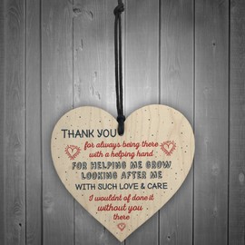 RED OCEAN Gifts For Women Thank You Teacher Leaving Gift For Her Nursery Wooden Heart Plaque Childminder Friend