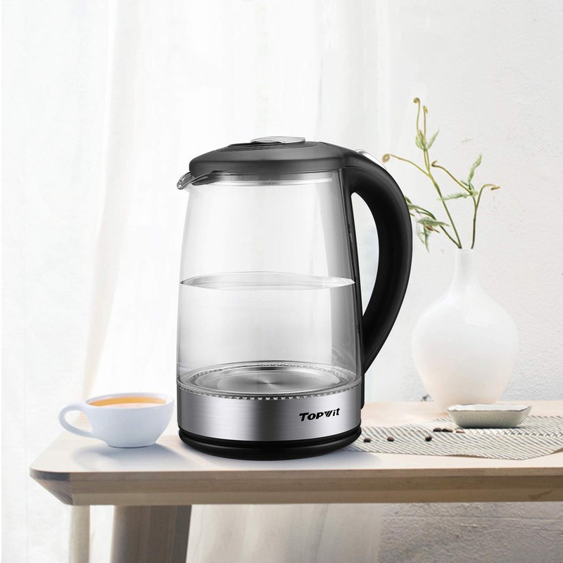 TOPWIT Electric Kettle Glass Hot Water Kettle, 2.0L Water Warmer,