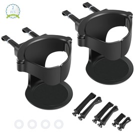 TOTSUN 2Pcs Cup Holder Air Vent Drink Cup Holder with Adjust Size Foldable Drink Stand Clip-On Water Bottle for Car Ventilation Car Drink Holders Compatible with Most Vehicles (Black)