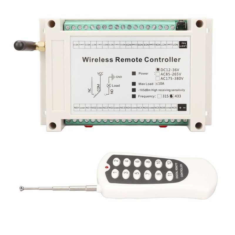 Wireless Remote Control System 12 Channel RF 10A Relay Receiver