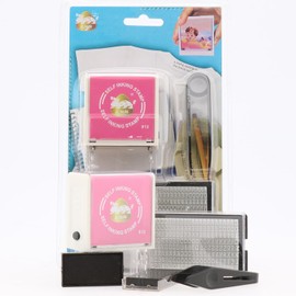 Kit de Sello para Ropa Personalizado DIY, Con 224 Letras Extraíbles,2Pcs Cartucho Tinta Textil Negra para Etiquetas para Ropa y Material Escolar