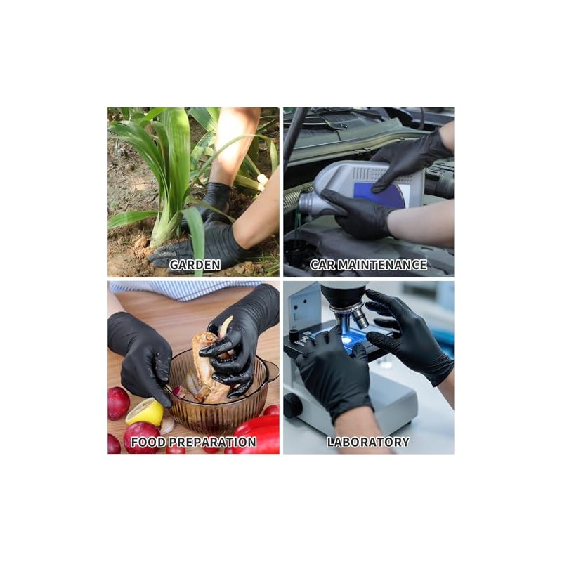 FINITEX Black Nitrile Disposable Exam Gloves - Powder-Free & Latex-Free