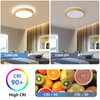 Pevfah Modern Dimmable Wood Flush Mount Ceiling Light, 2700K-6000K 5CCT