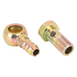 MACHSWON 12mm Car Banjo Hose Barb Bolt Fittings Washer Kit Bronze Tone Metal for Car