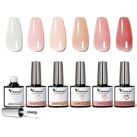VENALISA Builder Nail 6 Piece Set, Quick Construction Extension Base Gel, Quick Build Base Gel, Nail Polish Builder Base for Nails, Hard Gel