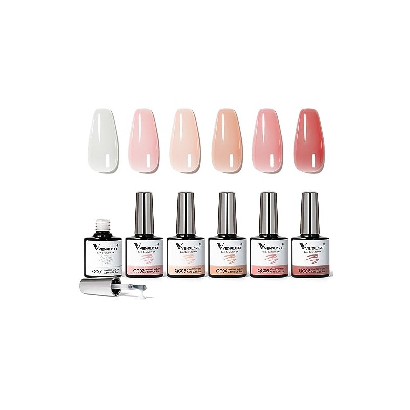 VENALISA Builder Nail 6 Piece Set, Quick Construction Extension Base