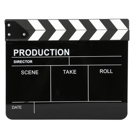 30x25CM Acrylic Clapperboard Director Professional Movie Film Action Clap Photography ToolWhite Stripe Black Board