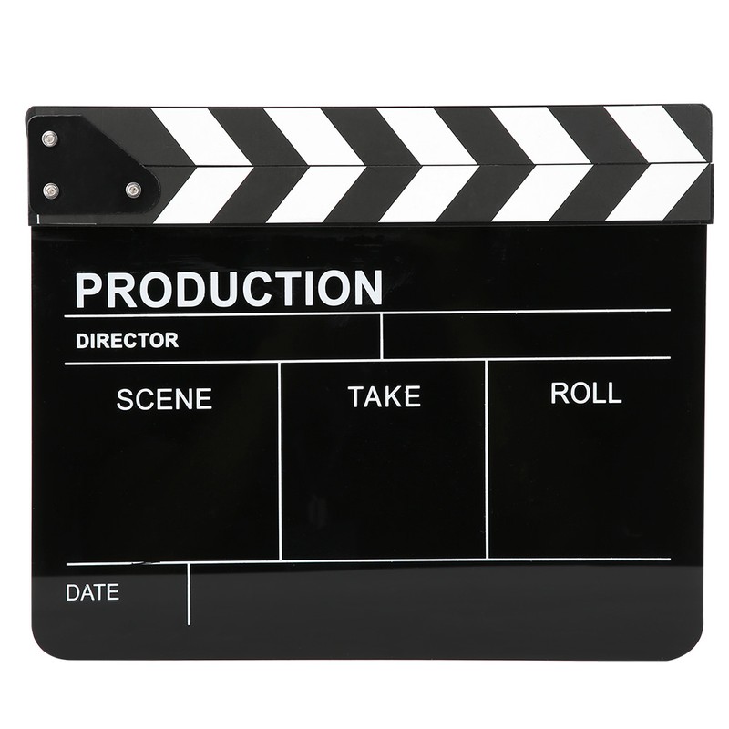 30x25CM Acrylic Clapperboard Director Professional Movie Film Action Clap Photography