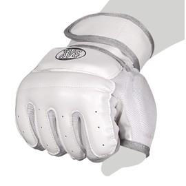 'Bay® Fit White/Silver Size: M – Leather PU Boxing Sparring Gloves Punch Bag mitt gloves punching bag gloves, Boxing gloves leather gloves Fitness Strengthen Training Workout Gym Gloves Sand Punch Bag Hand Guard Thumb Guard Gloves Knuckle Protection