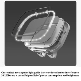 TGSEJTO Car Visor Vanity Mirror with LED Lights USB Rechargeable Travel Makeup Mirror 3 Light Mode Sun Visor with Touch Sensor Built-in Lithium Battery