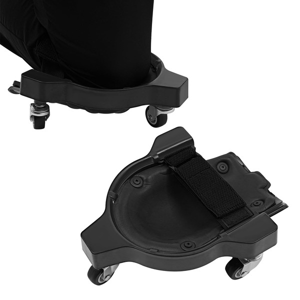Hteedy 1 Pair Rolling Knee Cart, Adjustable Straps Portable Creeper