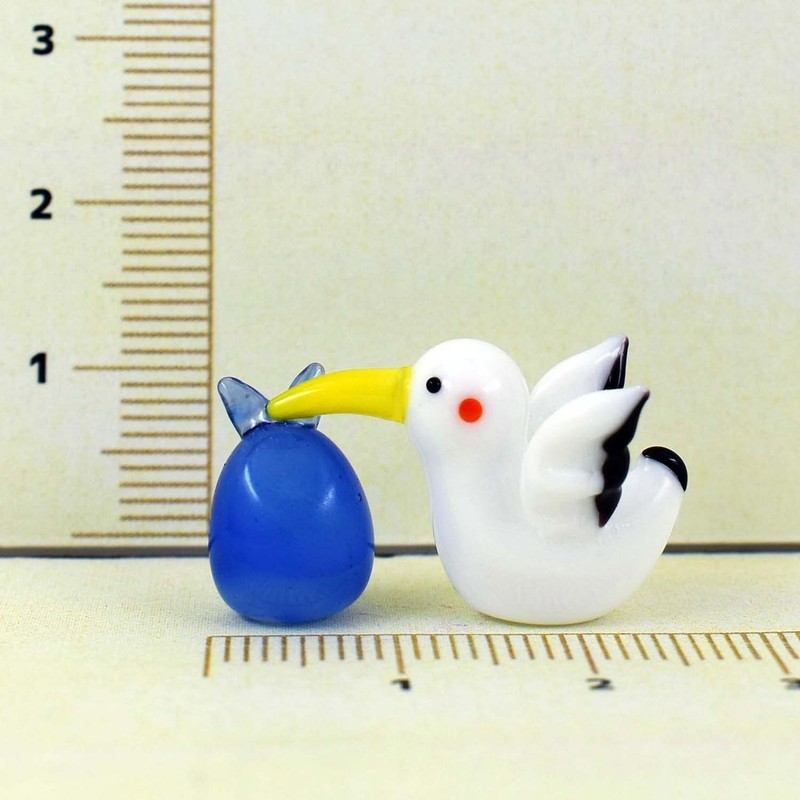 Four Cart Cute Handmade Glasswork Stork