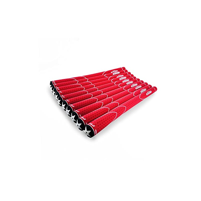 elitegrips X360 M60 Golf Grips, Set of 10, Red with