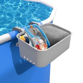 Quttisay Poolside Storage Basket,Above Ground Pool Accessories,Swimming Pool Storage Basket,Pool Storage Basket for Pool Toys,Poolside Accessories,Swimming Pool Accessories Storage Basket(1PCS,Gray)