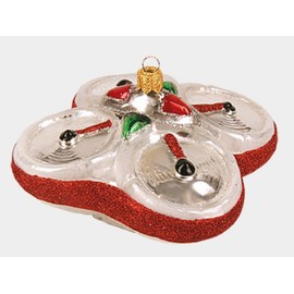 Pinnacle Peak Trading Company Helicopter Drone Aircraft Polish Glass Christmas Tree Ornament Toy Decoration