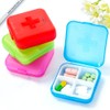 Portabs Pastillero Caja Portátil Para Pastillas Con División (Rojo)