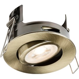 Knightsbridge FireNova IP20 Tilt GU10 Fire-Rated Open-Back Downlight - Antique Brass