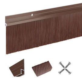 3 Pack Door Brush Sweep | 2.80" x 39.3" CEPIA Brown Aluminum Seal for Garage, Roll-Up & Exterior Doors | Stripping Kit for Gaps Up to 3" | Install on Bottom, Side, Top & Thresholds (118", 10 FT)