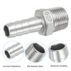 PATIKIL 304 Stainless Steel Barb Hose Fitting, 2 Pack 1/2"