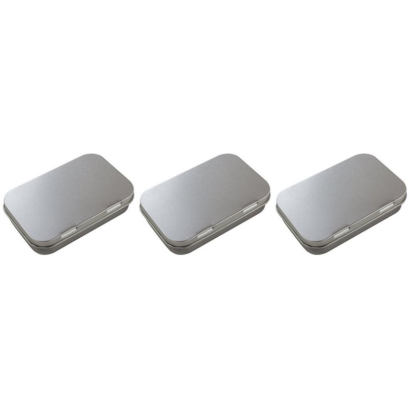 JUVITUS (3 Pack) 3 oz Rectangular Metal Hinge Top Steel