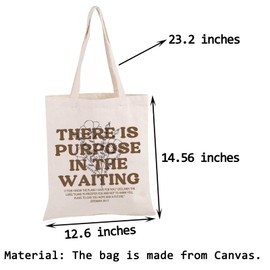 There Is Purpose In The Waiting Tote Bag Christian Religious Gift Jesus Bible Verse Shoulder Bag Faith Gift (There Is Purpose TOTE)