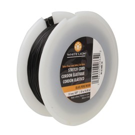White Lion Stretch Cord – Very Strong, Consistency in Cord, Keeps Form, Perfect for Beading and Jewelry Making – Black Color – 1mm Diameter – 50 Meter (164 Foot) Spool