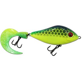 Angel-Berger Wild Devil Baits Tail Bait Jerkbait Jerk Wobbler (UV Chartreuse, 13 cm)