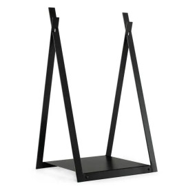 Raised Base Triangle Firewood Rack for Fireplace & Fire Pit Accessory for Outdoor & Indoor Usecolor: Black Color