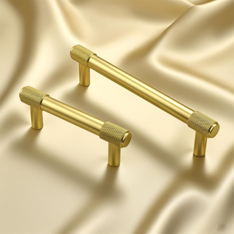 KNOBWELL 6 Pack Knurled Vintage Antique Champagne Bronze Solid 3