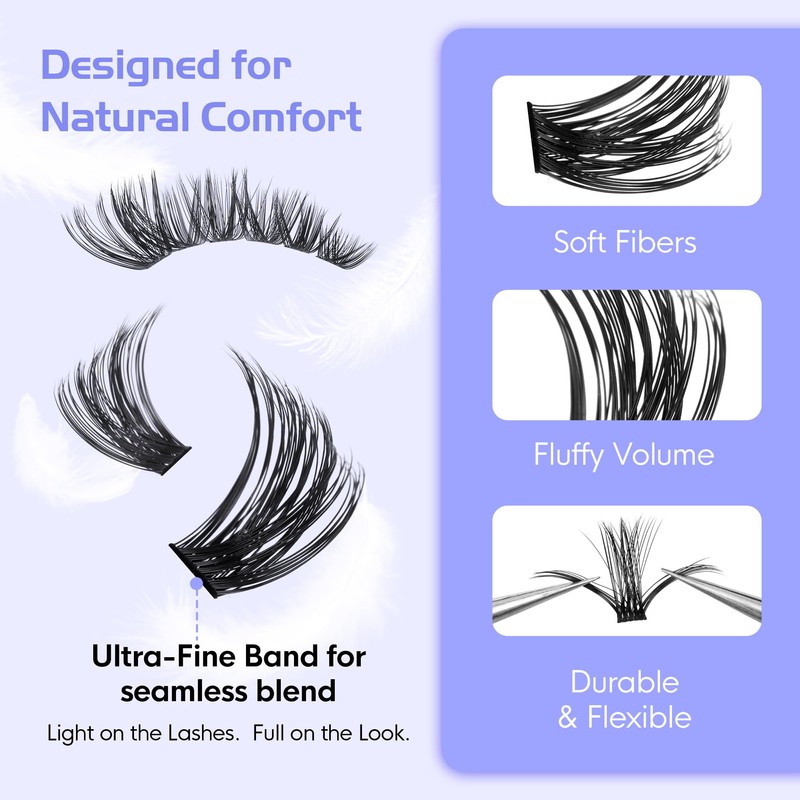 Lash Clusters Kit Individual Lash Extensions with Bond and Seal