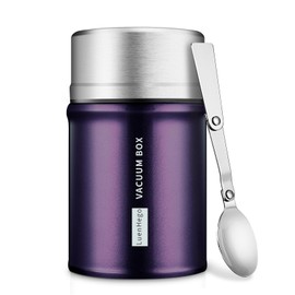 Insulated Food Jar Lunch Container for Hot Food 26 oz Wide Mouth Stainless Steel Leak Proof Thermal Flask with Folding Spoon