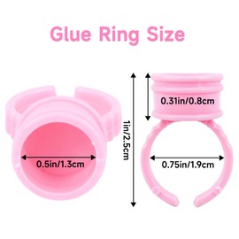 G2PLUS Glue Rings for Eyelash Extensions, 100pcs Disposable Lash Rings for Pigment, Baby Pink Eyelash Glue Holder, Makeup Plastic Glue Cup for Nail Art and Tattoo