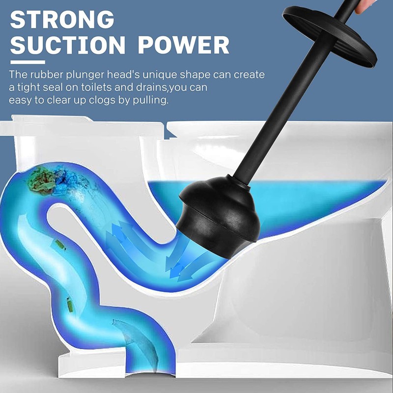 DOWRY Toilet Plunger with Holder for Bathroom,Powerful Efficient Force Suction