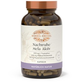 BÄRBEL DREXEL Nachtruhe¹ Mela Aktiv Kapseln, pflanzlicher Komplex aus Zitronenmelisse, Passionsblume, Safran, L-Tryptophan, Magnesium, B-Vitaminen (60 Stk) Naturheilkunde