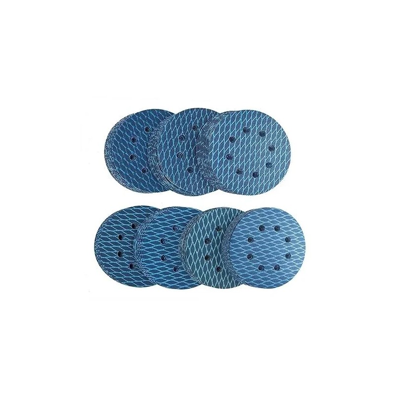 50Pcs Diamond Shape 5" Sanding Discs Hook Loop Sander Orbitial