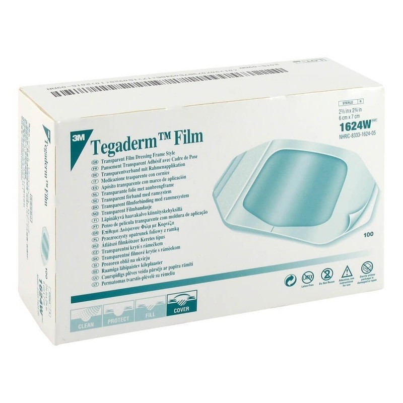 3M Tegaderm 1624W Transparent Film Dressing 2 3/8" x 2
