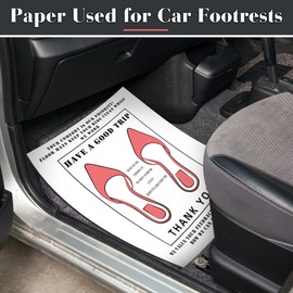 Solaradgy 100Pcs Paper Floor Mats for Cars, 16 x 20 Inches Paper Floor Mats for Cars Detail with Feminine Style Made of Premium Waterproof Used to Isolate Water Stains and Sand