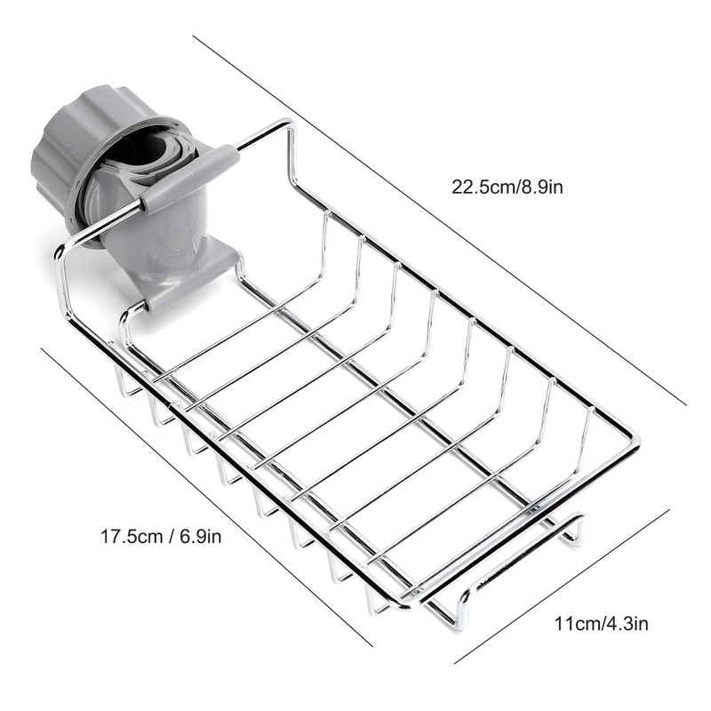 EBTOOLS Stainless Steel Sink Storage Holder, Sink Organizer with Hooks,