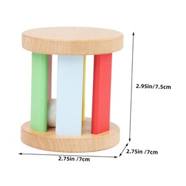 Kisangel 1pc Montessori Wooden Rattle Roller Lightweight Hand Rattle for Early Education Portable Plaything for Indoor and Outdoor Fun Promotes Vision and Coordination Skills