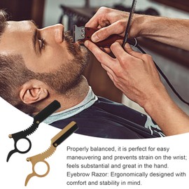 2pcs Straight Edge Razor Men Razor Eyebrow Razor Men Finger Razor Manual Razor Straight Razor Beard Razor Beard Shaver for Men Metal Shaving Razor Barber Razor
