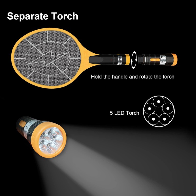 Beastron Bug Zapper Electric Fly Swatter 3000V USB Rechargeable, Mosquito