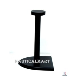 NauticalMart Helmet Stand Wooden Black Display Stand - Medieval Armor Helmet