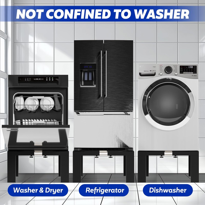 GCCSJ 12" Height Washer and Dryer Pedestal, Heavy-Duty Universal Stainless