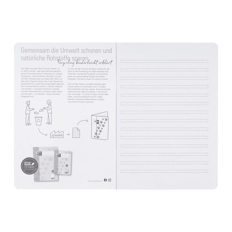 Oxford A5 Recycled Exercise Book 16 Sheets Line Style 3