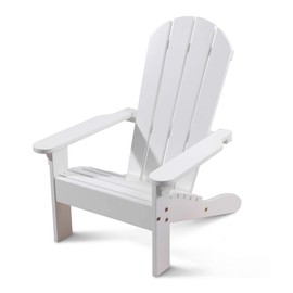 KidKraft Wooden Adirondack Children's Outdoor Chair, Kid's Patio Furniture, White, Gift for Ages 3-8
