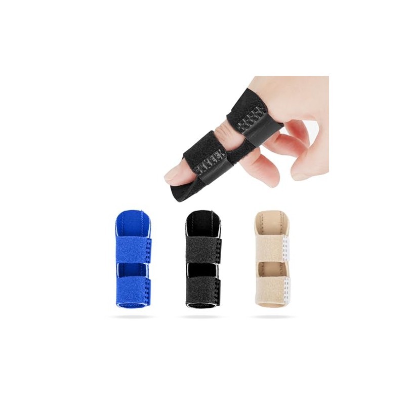 3 Pcs Finger Splints, Adjustable Trigger Finger Splint Breathable Finger