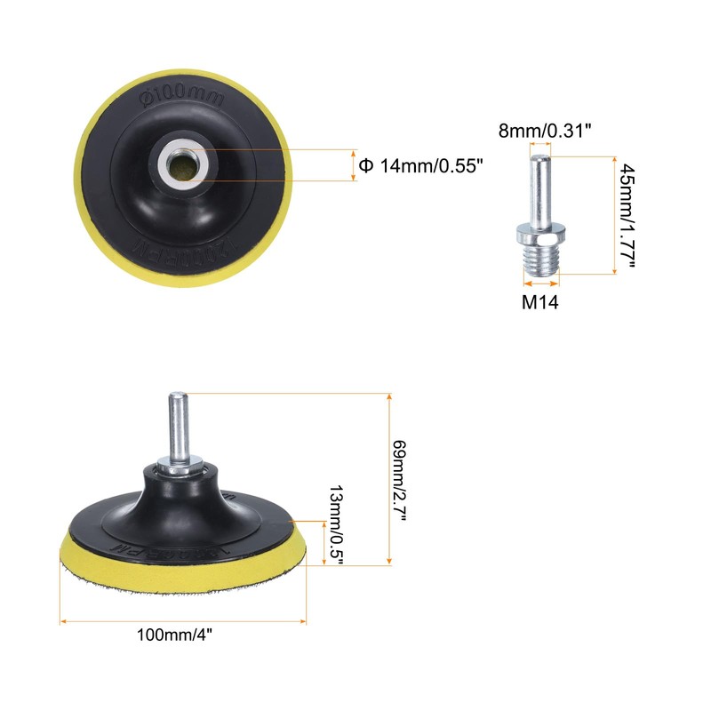 sourcing map 4 Inch Hook and Loop Sanding Disc Pads